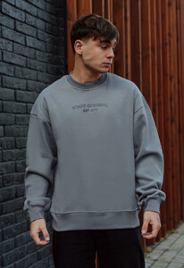Фото - Серый утепленный свитшот Staff gray original oversize fleece - Men box