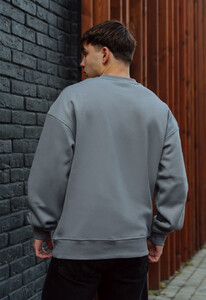 Фото - Серый утепленный свитшот Staff gray original oversize fleece - Men box