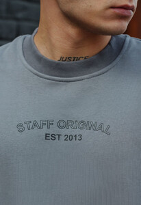Фото - Серый утепленный свитшот Staff gray original oversize fleece - Men box