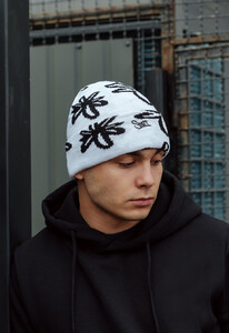 Фото - Белая шапка с черным принтом Staff white & black logo - Men box