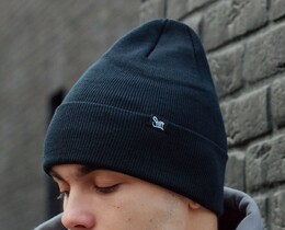 Фото - Темно-синя чоловіча шапка Staff 11 long logo navy - Men box