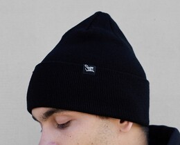 Фото - Універсальна чорна шапка Staff 11 long logo black - Men box