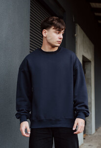 Фото - Теплый темно-синий свитшот Staff navy oversize fleece - Men box