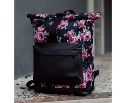 Фото - Чорний унісекс рюкзак з трояндами Staff rolltop 22L roses - Men box