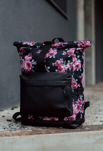 Фото - Черный унисекс рюкзак с розами Staff rolltop 22L roses - Men box