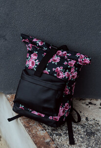 Фото - Черный унисекс рюкзак с розами Staff rolltop 22L roses - Men box