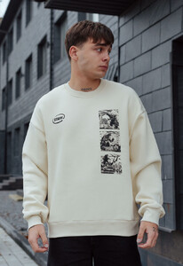 Фото - Світшот теплий бежевого кольору Staff zilla oversize fleece - Men box