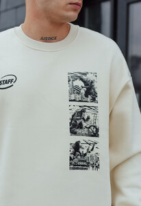 Фото - Світшот теплий бежевого кольору Staff zilla oversize fleece - Men box