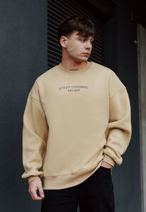 Фото - Бежевый брендированный свитшот Staff beige original oversize fleece - Men box