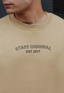 Фото - Бежевый брендированный свитшот Staff beige original oversize fleece - Men box