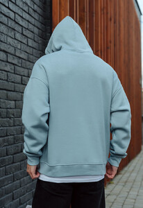 Фото - Однотонное голубое зимнее худи Staff light blue oversize fleece - Men box