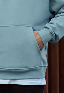 Фото - Однотонное голубое зимнее худи Staff light blue oversize fleece - Men box