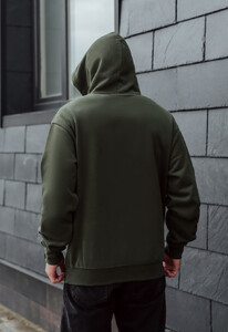 Фото - Зимове худі кольору хакі Staff khaki basic oversize fleece - Men box