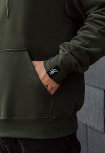 Фото - Зимове худі кольору хакі Staff khaki basic oversize fleece - Men box