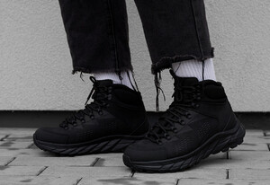 Фото - Однотонные черные зимние кроссовки Staff all black - Men box