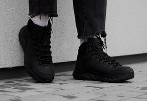 Фото - Однотонные черные зимние кроссовки Staff all black - Men box