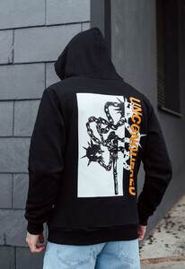 Фото - Чорне худі з принтом на спині Staff unconquered fleece - Men box
