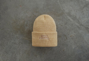 Фото - Теплая брендированная бежевая шапка Staff beige logo - Men box