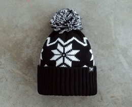Фото - Чорно-біла зимова шапка Staff white & black pattern pompon - Men box