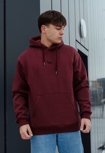 Фото - Бордовое теплое худи Staff bordo oversize fleece - Men box