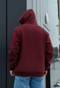 Фото - Бордовое теплое худи Staff bordo oversize fleece - Men box