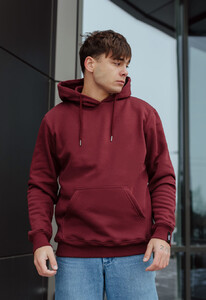 Фото - Однотонное бордовое худи Staff bordo basic fleece - Men box