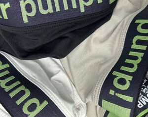 Фото - Чоловічі бріфи Pump сірого кольору із салатовою резинкою - Men box