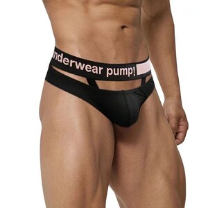 Фото - Мужские брифы с необычными вырезами Pump черного цвета - Men box