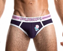 Фото - Брифы от бренда Pump фиолетового цвета с белой окантовкой - Men box