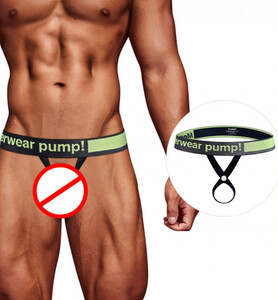 Фото - Мужские эротические трусы от бренда Pump зеленого цвета - Men box