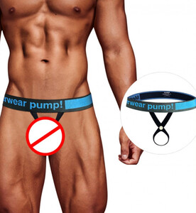 Фото - Эротические джоки с открытым передом Pump синего цвета - Men box