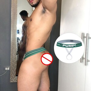 Фото - Эротические трусы с открытым передом Pump зеленого цвета - Men box
