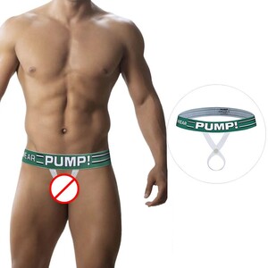 Фото - Эротические трусы с открытым передом Pump зеленого цвета - Men box