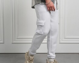 Фото - Зимові чоловічі штани Intruder Cose білі з кишенями - Men box
