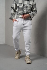Фото - Зимові чоловічі штани Intruder Fleece білі з тринитки - Men box