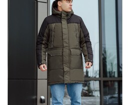 Фото - Мужская двухцветная зимняя парка Staff sta khaki & black - Men box