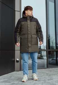 Фото - Чоловіча двоколірна зимова парка Staff sta khaki & black - Men box