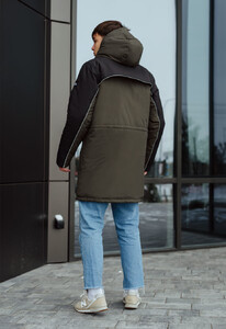Фото - Чоловіча двоколірна зимова парка Staff sta khaki & black - Men box