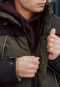 Фото - Чоловіча двоколірна зимова парка Staff sta khaki & black - Men box