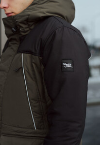 Фото - Чоловіча двоколірна зимова парка Staff sta khaki & black - Men box