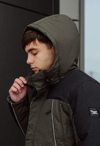Фото - Чоловіча двоколірна зимова парка Staff sta khaki & black - Men box