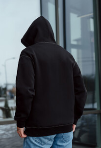 Фото - Тепле худі чорного кольору Staff black logo seam oversize fleece - Men box
