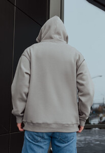 Фото - Зимове сіре худі Staff gray logo seam oversize fleece - Men box