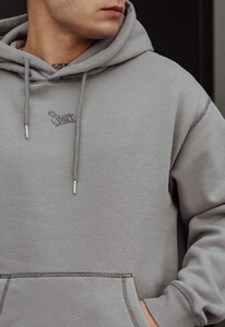 Фото - Зимове сіре худі Staff gray logo seam oversize fleece - Men box