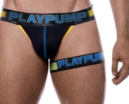 Фото - Чоловіча стрічка на стегно від бренду Play Pump чорно-жовта - Men box
