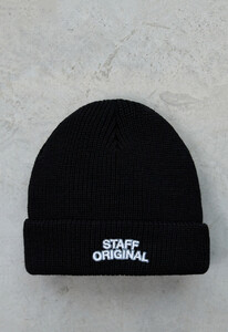 Фото - Базовая зимняя черная шапка Staff black logo - Men box