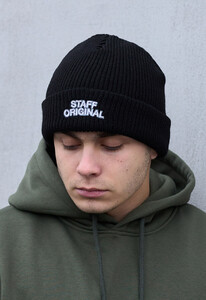 Фото - Базовая зимняя черная шапка Staff black logo - Men box
