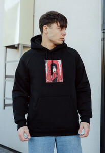 Фото - Чорне оверсайз худі Staff warrior oversize fleece - Men box