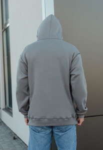 Фото - Утеплене сіре худі Staff gray2 logo seam oversize fleece - Men box