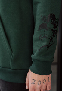Фото - Тепле темно-зелене худі Staff bones oversize fleece - Men box
